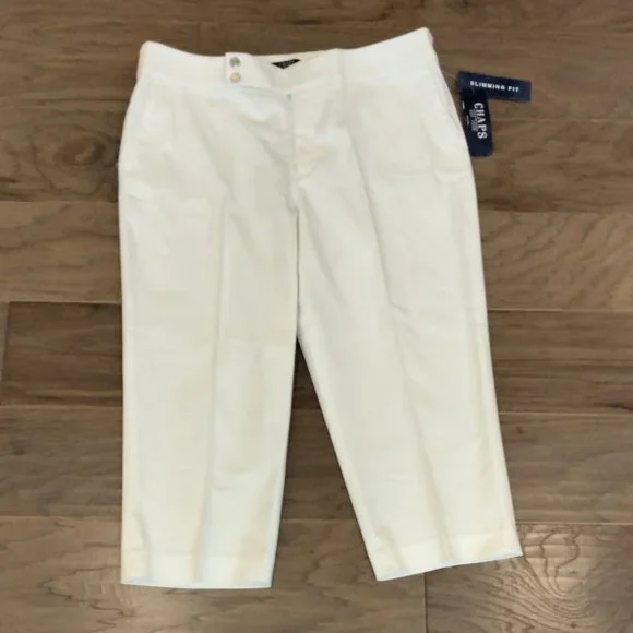 CHAPS Ladies Size 16 White Slim Fit Capri Pants – NEW - Picture 4 of 10